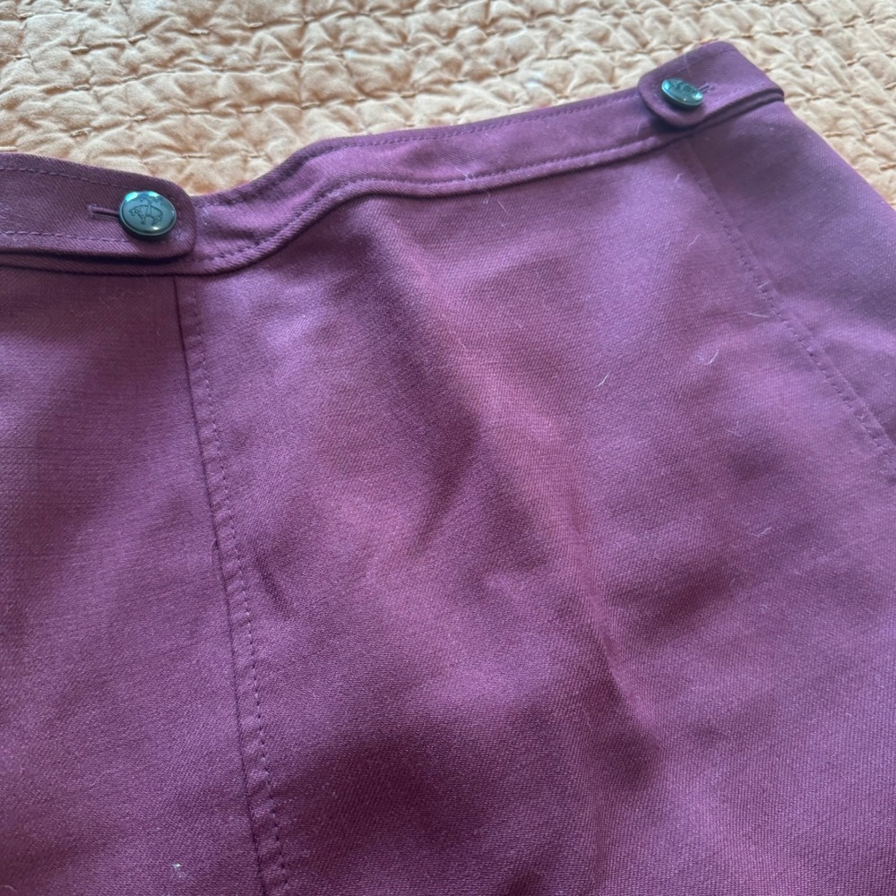 Brooks Brothers Womens Purple Wool Blend A-Line Mini Skirt with Logo Buttons - Picture 4 of 12